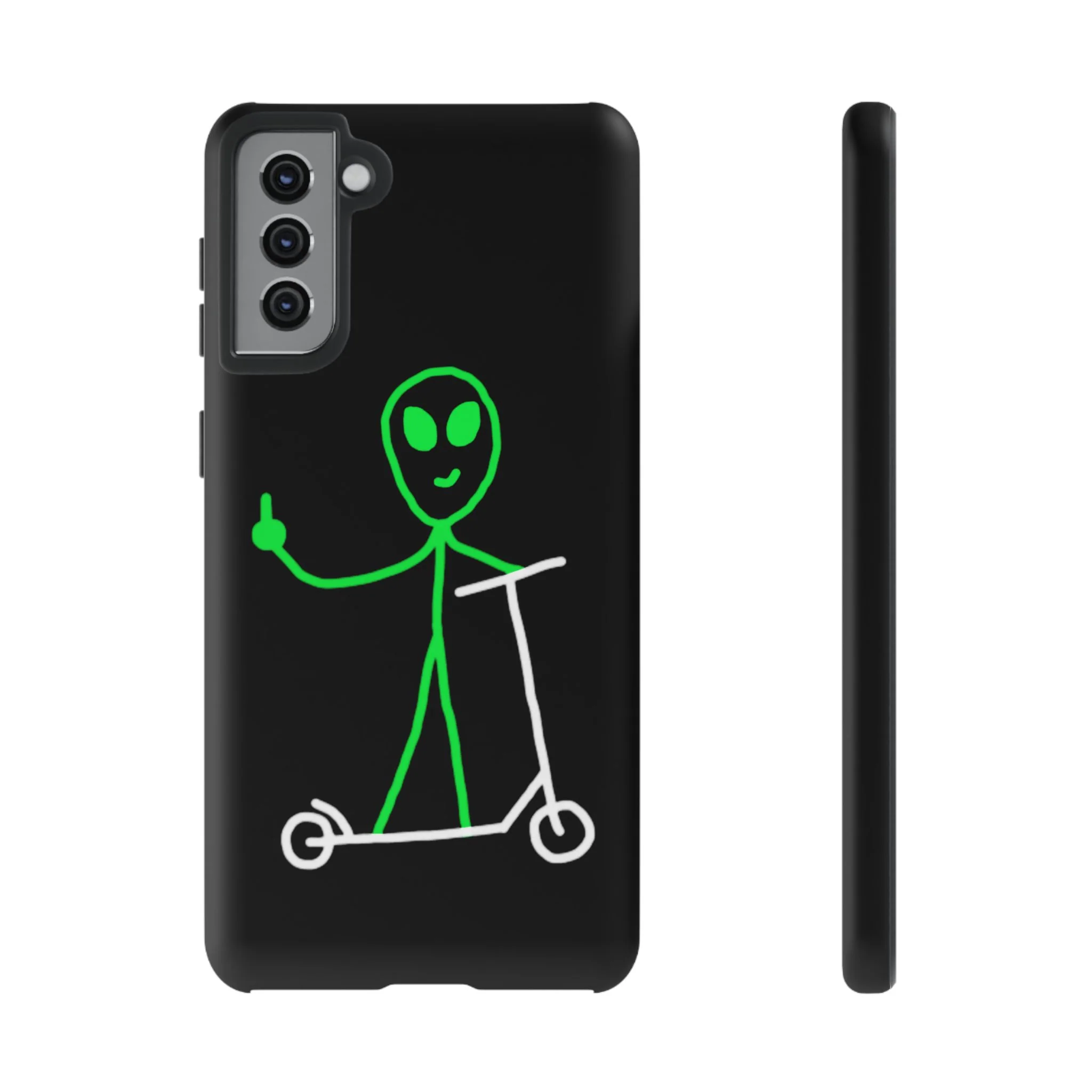 Alien on a Scooter Phone Case (Black) - Image 41