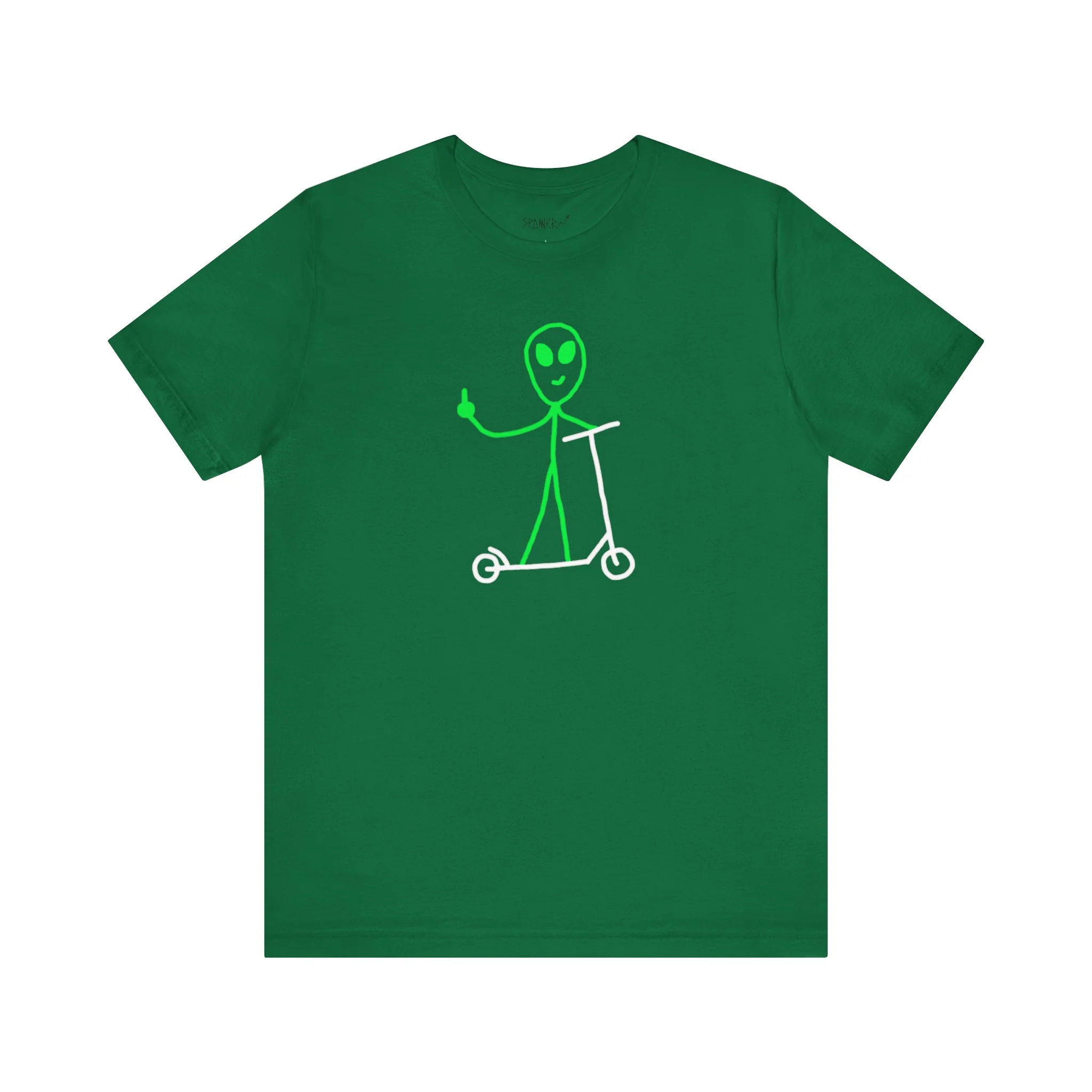 Alien on a Scooter T-shirt (Adults) - Image 4