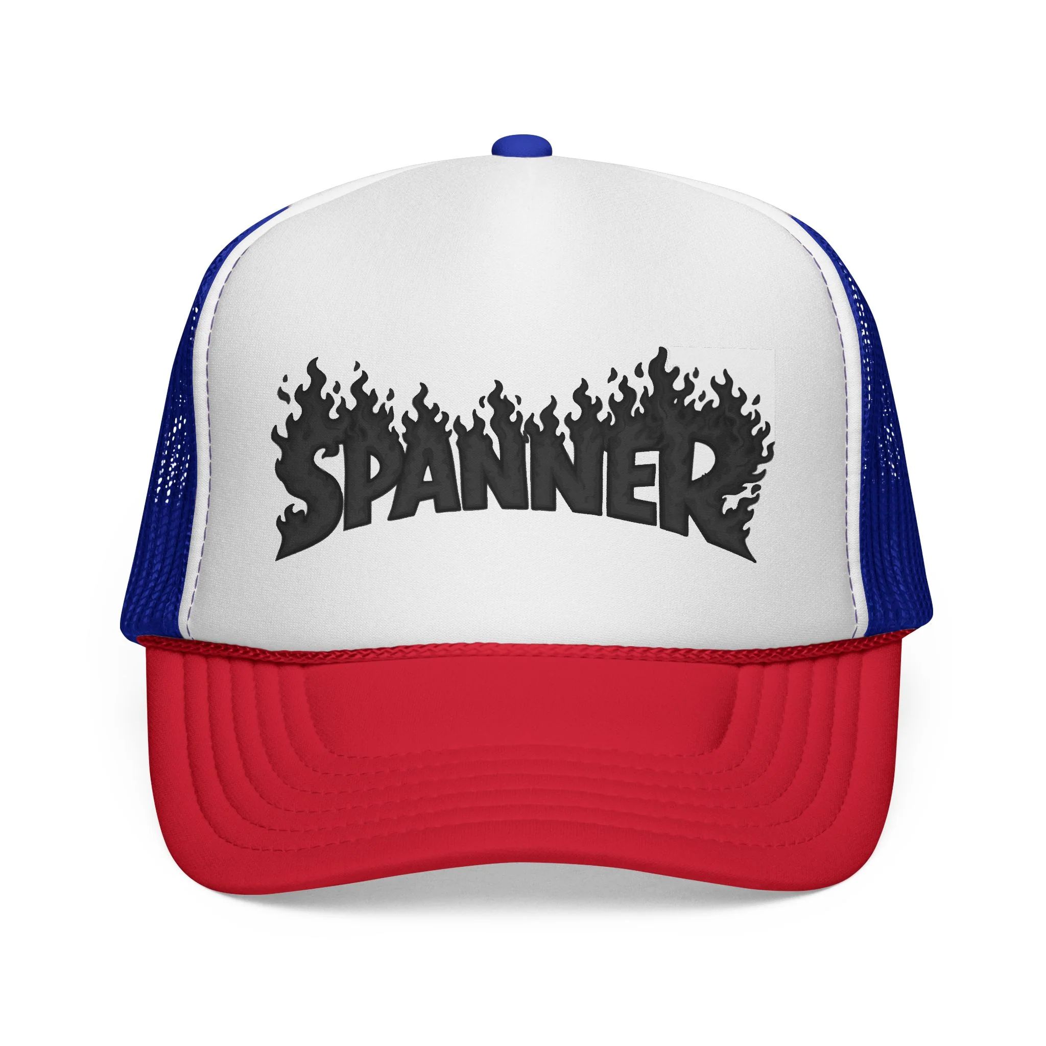 Spanner On Fire (Black) Trucker Hat - Image 3