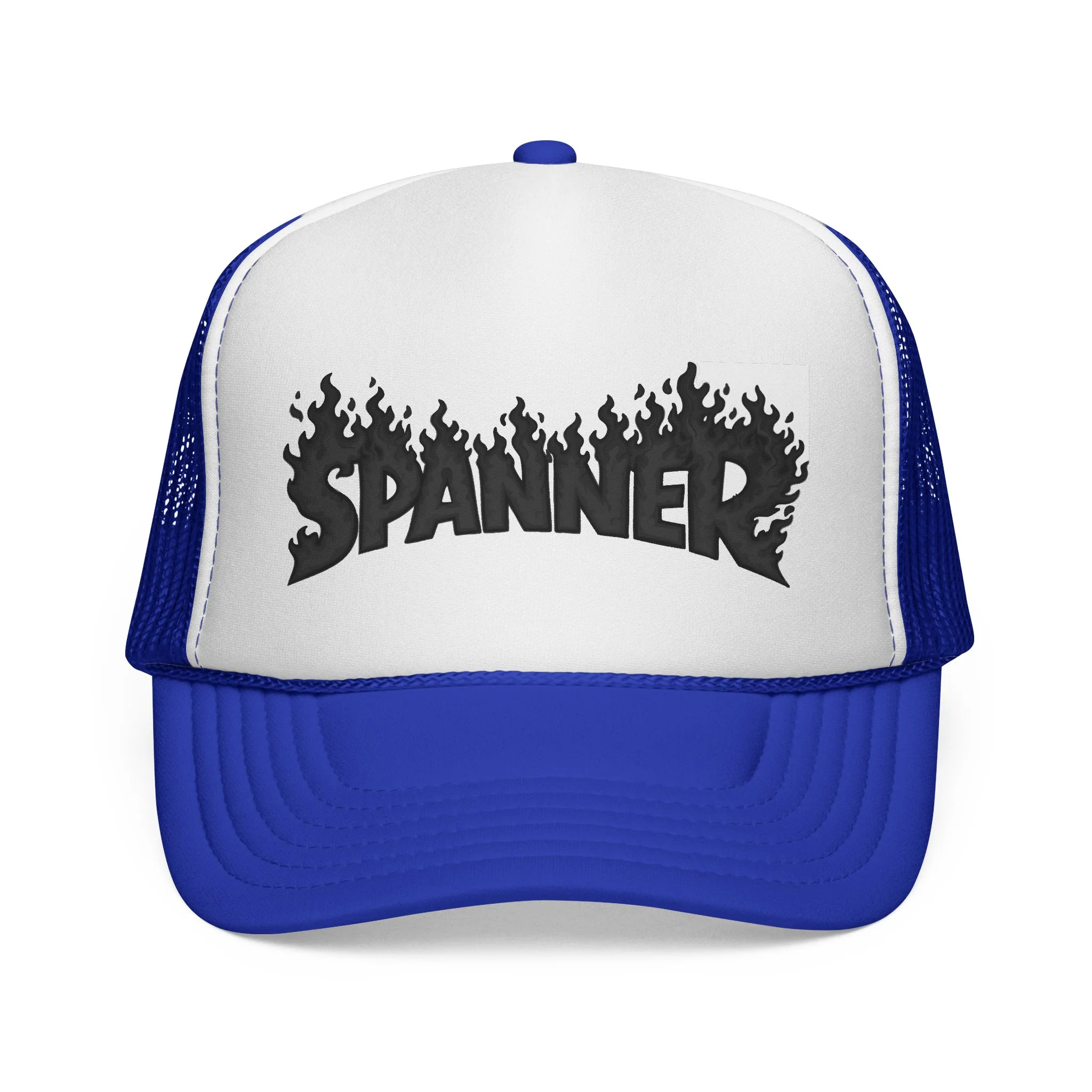 Spanner On Fire (Black) Trucker Hat - Image 5