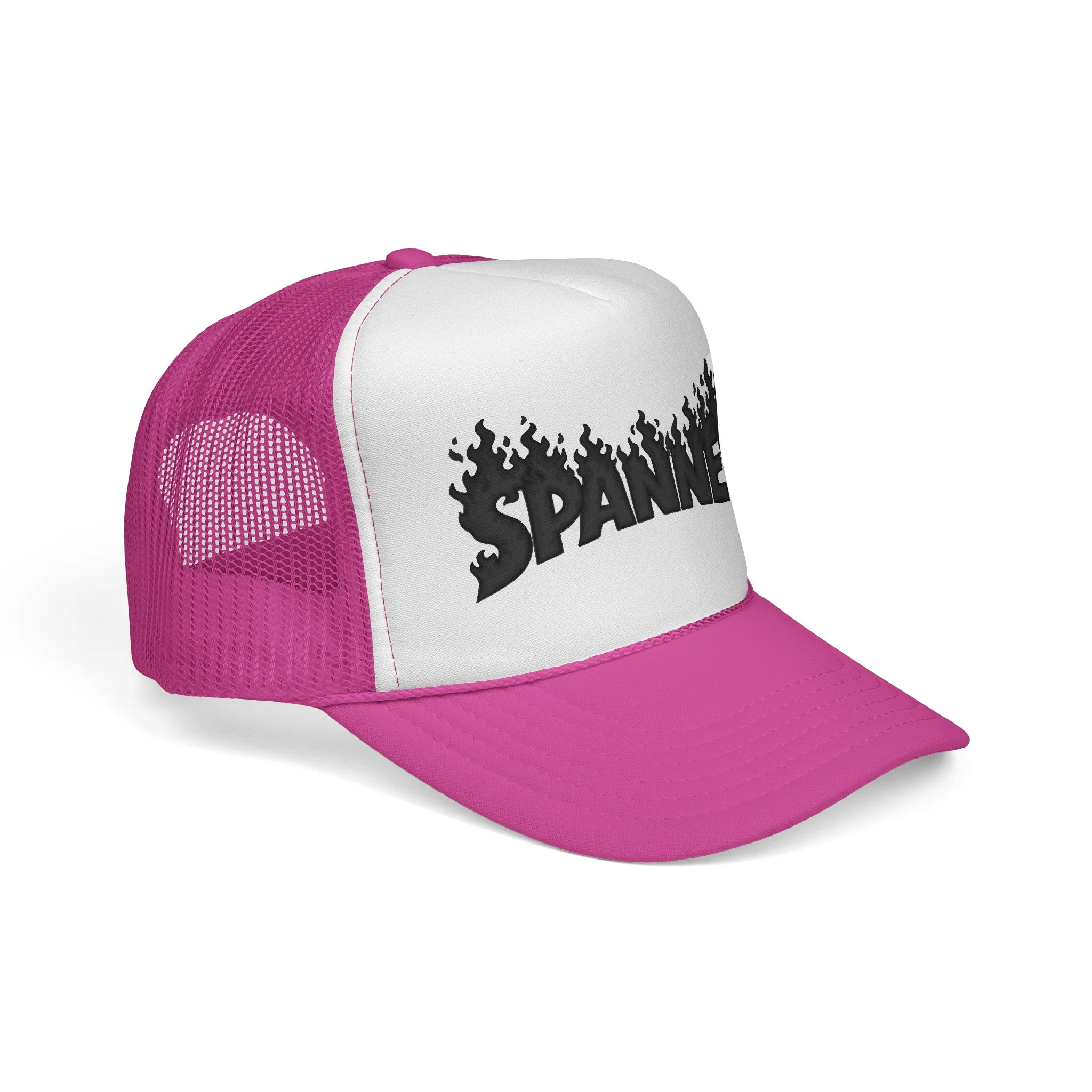 Spanner On Fire (Black) Trucker Hat - Image 8