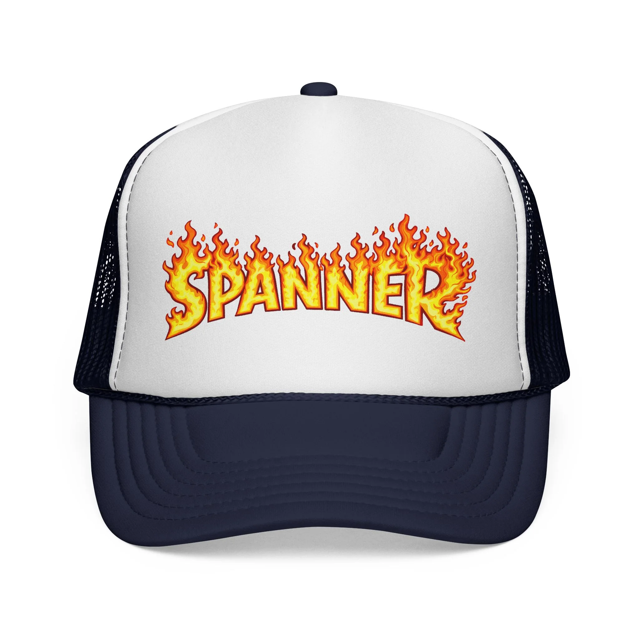 Spanner On Fire Trucker Hat - Image 4